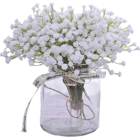 Fleurs Artificielles Gypsophile - Lot de 10 Bouquets Réalistes 20 cm - Décoration Mariage Couronne Bouquet DIY Centre de Table (1/5)