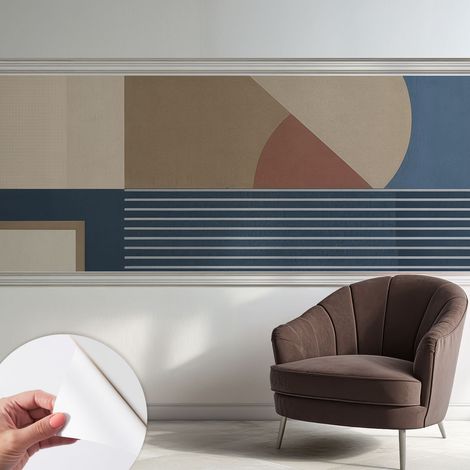 Carta da parati autoadesiva - impermeabile - murale da parete - decorazione murale - Geometria armoniosa 250x104 cm (1/5)