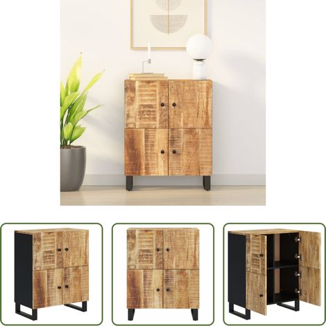 vidaXL Meuble de chambre à coucher - Buffet avec 4 portes 60x33x75 cm bois massif de manguier (1/5)