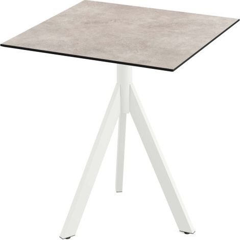 Infinity Tripod table de bistrot avec piètement blanc + plateau HPL Moonstone 70x70 cm - Feros (1/4)
