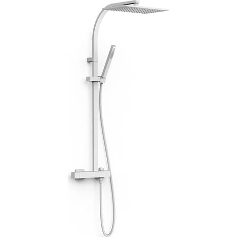TRES 20219101BM SLIM Conjunto De Grifo Monomando Mural De 2 Vías para Ducha Color Blanco Mate - ref: 20219101BM (1/2)