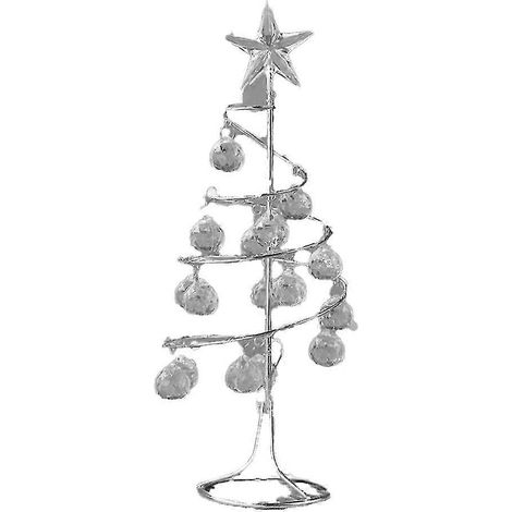 Árbol de Navidad de mesa con gemas en espiral - Árbol de mesa de metal (1/5)