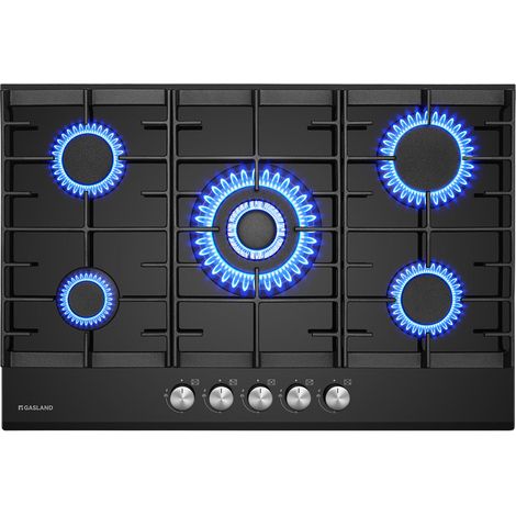 GASLAND Plaque de Cuisson à Gaz Naturel/Butane/Propane encastrée, Verre trempé - GH2805BG1FC - 5 Foyers - 10400W (1/5)