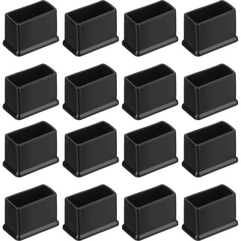 26Pcs Embouts de Pieds de Chaise Carrés en PVC, 30mm x 15mm OD, Noirs, Patins de Pieds de Meubles pour Table, Capuchons de Protection de Sol pour Table de Patio (1/5)