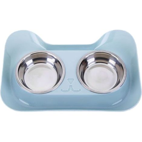 Filiyano-Gamelles doubles pour chiens et chats, anti-déversement, antidérapantes, distributeur d'eau et de nourriture (1/5)