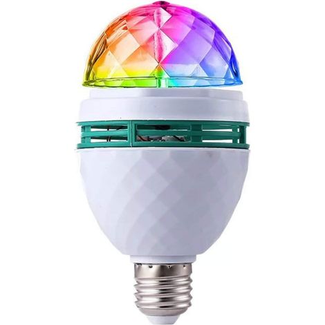 Ampoules stroboscopiques LED rotatives multicolores à cristaux pour éclairage de scène, culot E27 (1/5)