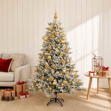 vidaXL Árbol de Navidad artificial con bolas 120 cm 150 LED (1/5)