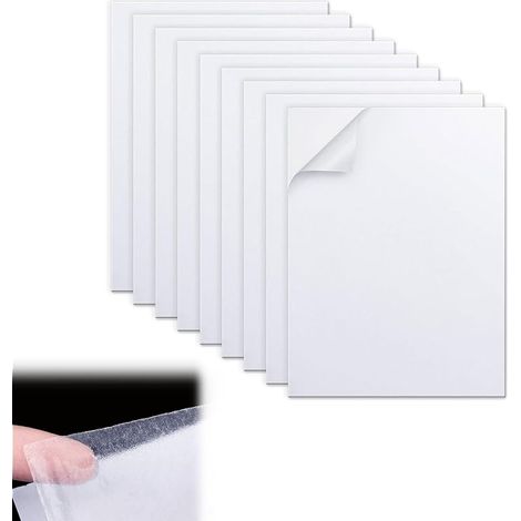 Feuilles Adhésives Double Face Adhésive Forte Format A4 Autocollant Ruban Adhésif Double Face Transparent Feuilles Ruban Auto-Adhésif pour Scrapbooking, Bricolage, Bureaux, Artisanat, 10 Feuilles