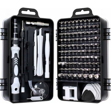 115 en 1 Mini Jeu de Tournevis Kit de Précision Outils Petite Boîte Tournevis Torx Ordinateur Portable Démontage pour MacBook iPhone Réparation Lunettes DIY Montre Smartphone - RWBricolage ›Outillage (1/5)