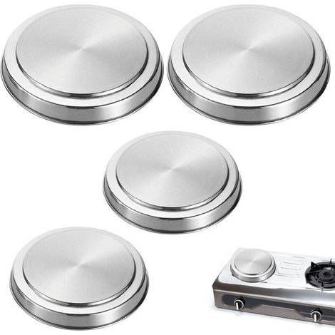 Ouylaf – Protection plaque de cuisson en acier inoxydable – Lot de 4 couvercles ø16 et 20 cm – Finition miroir – Évite la rouille (1/5)