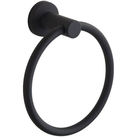 Porte-serviettes noir mat, porte-serviettes rond (1/5)