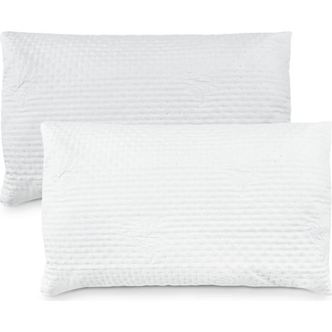 2 almohadas ortopédicas cama 2 piezas almohadas acolchadas pluma hipoalergénicas