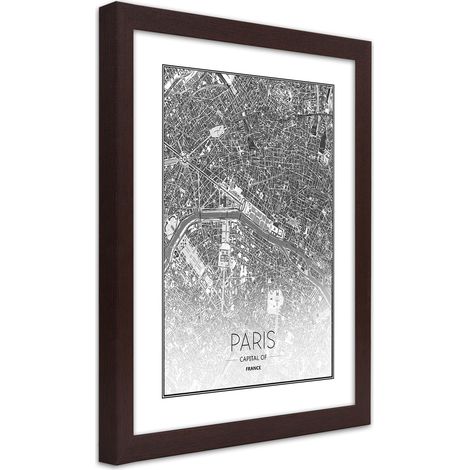 Quadro con cornice, Piano regolatore di Parigi - 30x45 (1/5)