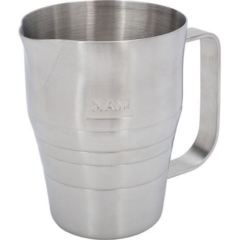 Tasse à mousser le lait 700 ml en acier inoxydable argenté, pour la maison et l'usage domestique. (1/5)