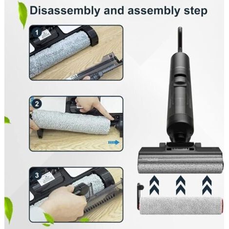 NALOOKAMIC Rouleau de brosse de rechange et filtre HEPA pour Dreame H12 Pro, H12 Dual aspirateur sec et humide sans fil, 2 rouleaux de brosse + 3 filtres HEPA + 1 brosse de nettoyage