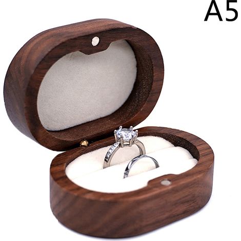 Boîte à alliances rustique, porte-alliances d'anniversaire de mariage A5 (1/4)