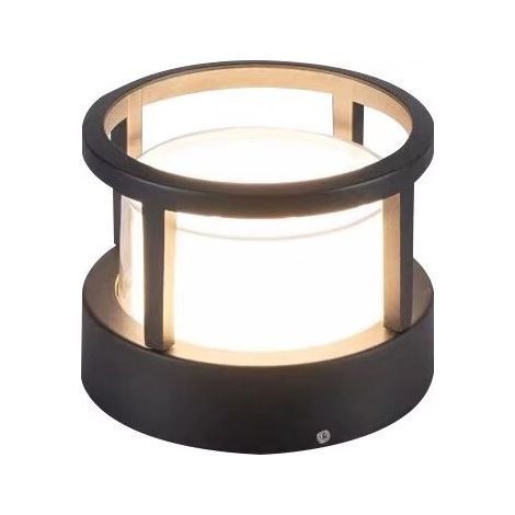 Europäische Rasen-Stehleuchte, zylindrischer Durchmesser 17 cm, 12 W, warmweißes Licht, säulenförmig, wasserdicht, für Garten, Hof, Brücke, Terrasse, Steg, Weg, Säulen, Villa, Gartenweg, LED-Bodenleuc (1/5)