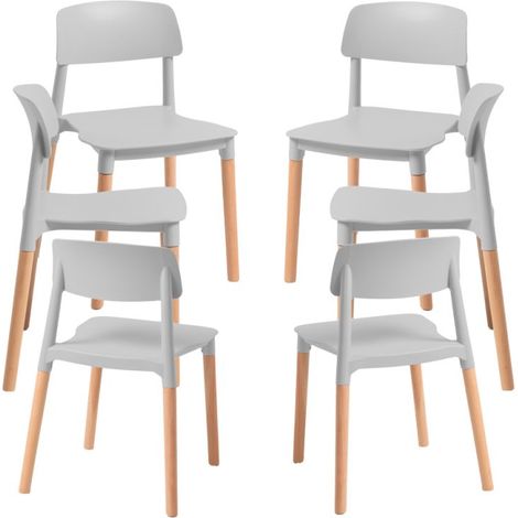 Packs Sillas Comedor - Pack 6 Sillas Estin - Gris claro (1/5)