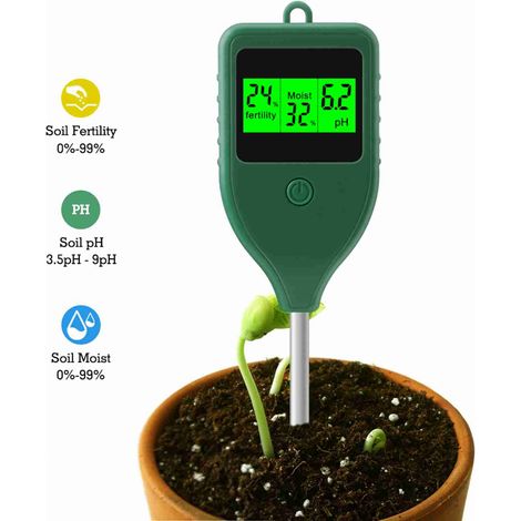 Détecteur de sol 3 en 1, grand écran LCD, sonde très sensible, ph-mètre pour la plantation de légumes (1/5)