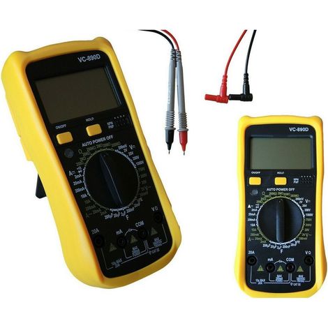 TrAdE Shop Traesio - Multimetro Digitale Tester Professionale Volt Ampere Ohm Farad Puntali Vc890d - (1/5)
