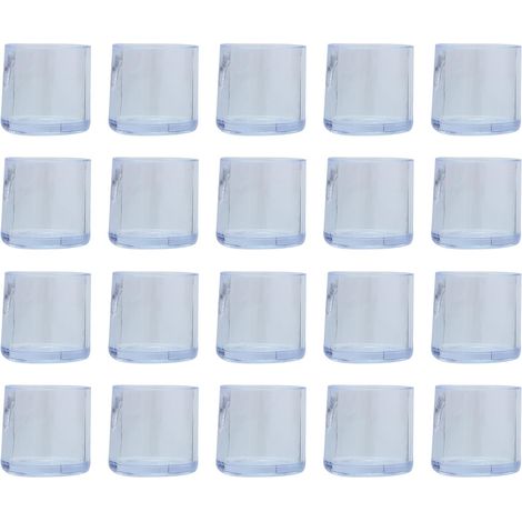 Lot de 32 Protège-Pieds De Chaise Transparents en PVC Épais Antidérapants Rond 25 Mm Protections De Sol pour Pieds De Chaise Réduction du Bruit Salle À Manger Usage Intérieur (1/5)