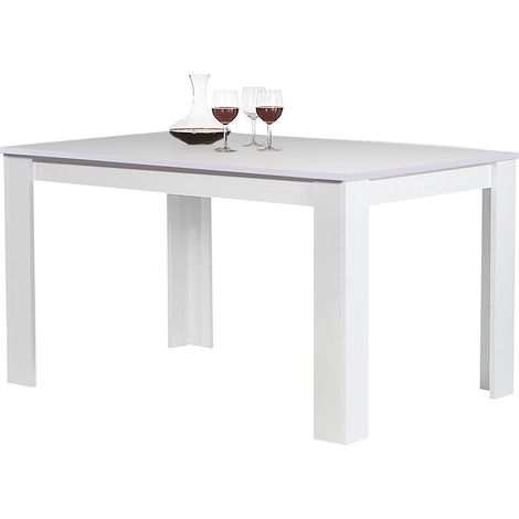 Tavolo da Pranzo Cucina Rettangolare Moderno in Legno 120x 80 x 74 cm Bianco (1/5)