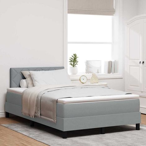 Boxspringbett mit Matratze mit LED Hellgrau 120 x 190 cm Stoff (1/5)