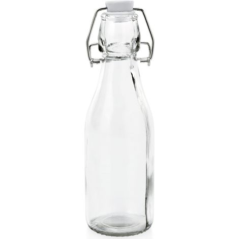 Bouteille à fermeture mécanique 250 ml Ø 5,5 cm H 19,5 cm verre - Was Germany