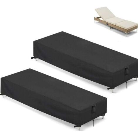 Pair 2-teiliges Set Garten-Sonnenliegenabdeckung, Outdoor-Sonnenliegenabdeckung, UV-beständige Sonnenliegenabdeckung (210 x 75 x 30 cm)