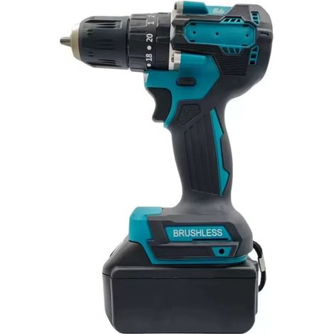 Perceuse visseuse sans fil 21V à percussion, outil multifonction vissage perçage pour travaux domestiques et bricolage, moteur sans balais brushless à couple élevé (1/5)