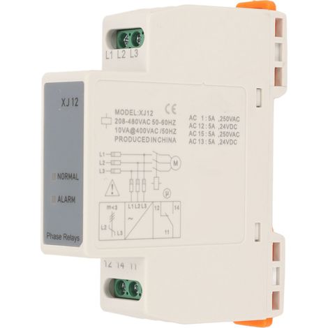 Relais de Séquence de Phase 3 pour Moteurs d'Ascenseur, Protection contre la Perte de Phase, Boîtier PC Léger et Stable, 208‑480VAC (1/5)