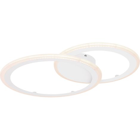 Plafonnier semi-encastré à LED intégré, blanc, 2 LED à intensité variable, 3 000-6 000 K, télécommande (1/5)
