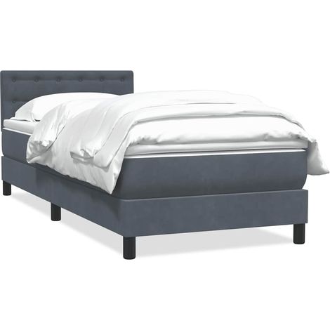 Maison Exclusive - Cama box spring con colchón terciopelo gris os (1/5)