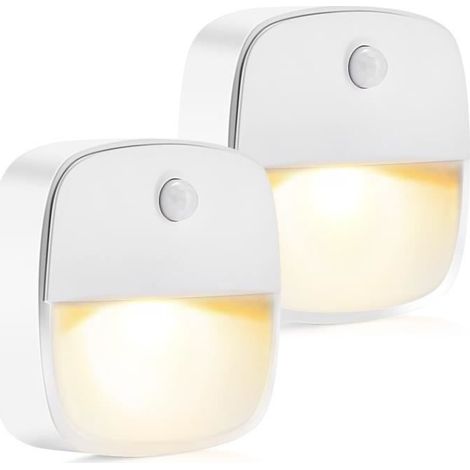 Veilleuse LED [Lot de 2],Veilleuse avec Détecteur de Mouvement,Veilleuse Enfant Prise pour Chambre Bébé, Salon,Couloir (1/4)