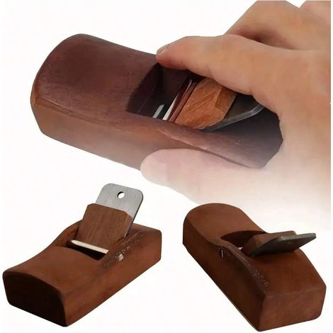 Set de rabots manuels miniatures pour menuiserie, outil de menuisier précis pour bois plat, pour projets de bricolage, rabot compact pour lissage, pour menuiserie domestique et jardin (1/4)