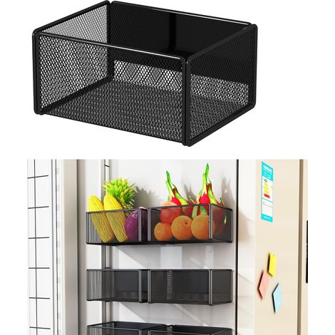 Lot de 2 Étagères Magnétiques Frigo, Cuisine, Épices, Rangement, Métal, Sans Perçage, Organisateur (1/5)