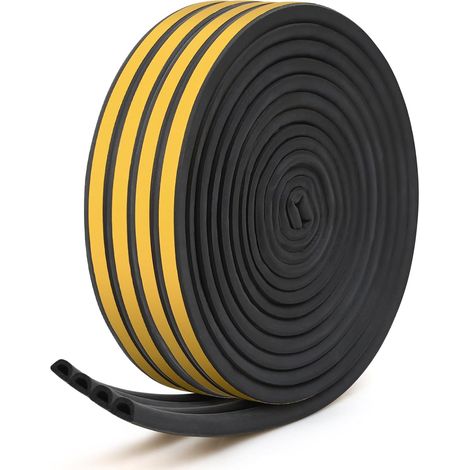 1 Rouleau 20M Joint D-Profil, Mousse EPDM Adhésive Isolante Thermique, Insonorisante Anti-Poussière Pour Porte Fenêtre (1/5)