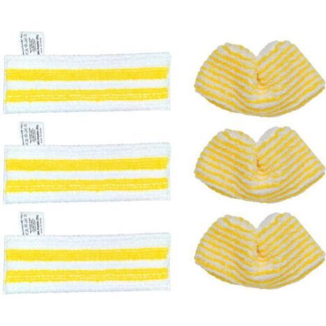 Set of microfiber cloths, suitable for Kärcher EasyFix SC 1 to SC 5, 3 floor nozzles and 3 hand nozzles (1/4)