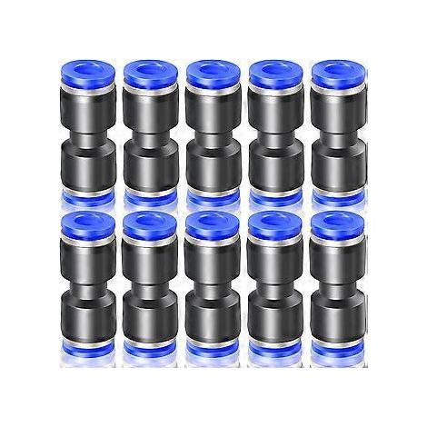 10 Stück blaue 4 mm Außendurchmesser gerade Steckverbinder (PU-4) (1/5)