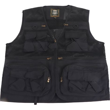 Gilet de pêche respirant séchage rapide multi-poches maille gilet de travail homme photo cyclisme randonnée XL (1/5)