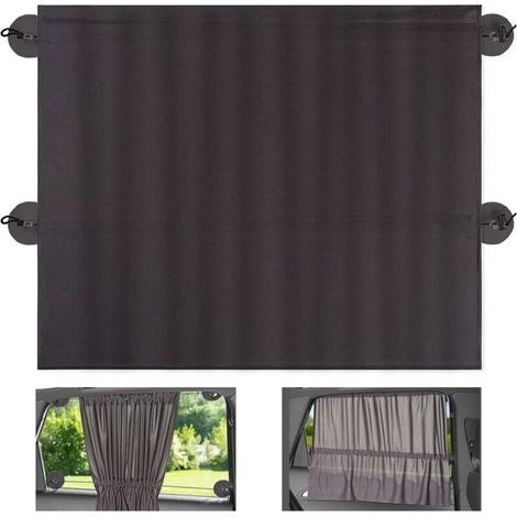 APEX Rideau occultant 68 x 50 cm - Rideau occultant à ventouses - Protection UV et isolation thermique pour fenêtres latérales - Gris (lot de 2)