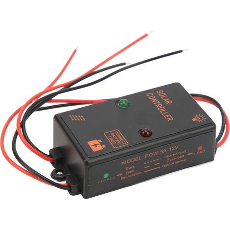 Solarmodul-Laderegler IP67 wasserdicht, 24-Stunden-Betrieb, PWM-Laderegler 5A 6V 12V automatische Anpassung (1/5)