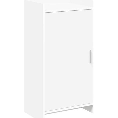 Meuble à chaussures blanc, 48 x 36 x 92 cm, bois d'ingénierie. (1/5)