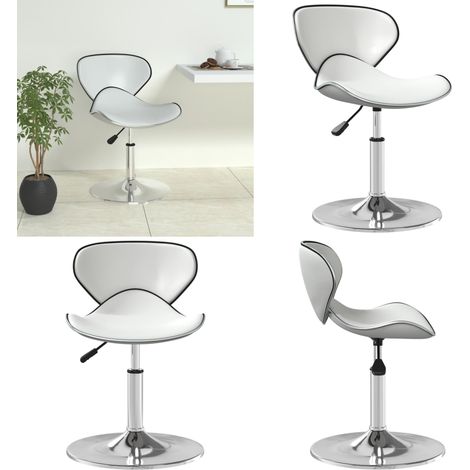 Barhocker Weiß Kunstleder - Barhocker - Küchenhocker - Stuhl - Weißer Barhocker - Höhenverstellbarer Barhocker - Home & Living (1/5)