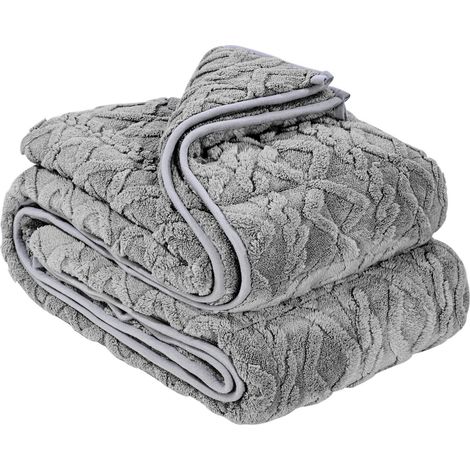 Couverture Lestée 9,2 kg Couverture Lourde 152x203 cm Polaire Douce Chaude Moelleuse avec Perles de Verre, Convient aux Personnes 90-113 kg, pour Soulager Anxiété Stress, Améliorer Sommeil, Gris (1/5)