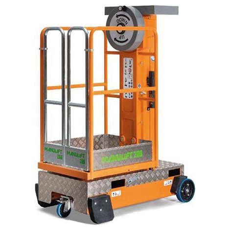 Matisère – Nacelle élévatrice semi-électrique 4m de hauteur de travail – Charge max 200kg – Ultra compacte 1.16m – MANUFLIT200