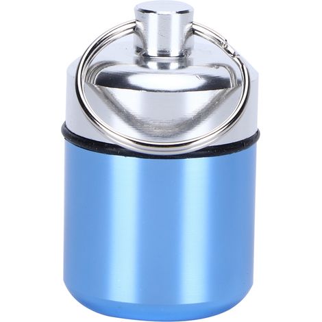 Boîte à pilules étanche en alliage d'aluminium, mini étui à médicaments pour piscine et sauna, bleu clair (1/5)