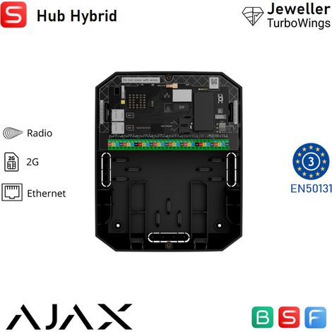 143565 - Superior - Superior Hub Hybrid (2G) (8EU) - Unità centrale del sistema di sicurezza ibrido con supporto di foto-verifica dell'allarme - colore black - Ajax sicurezza professionale
