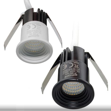 FARO FARETTO LED PUNTO LUCE SPOT LIGHT ROTONDO COLORE NERO DA INCASSO 3W 3000K 4000K 6500K IP20 - Colore Luce:Bianco Caldo
