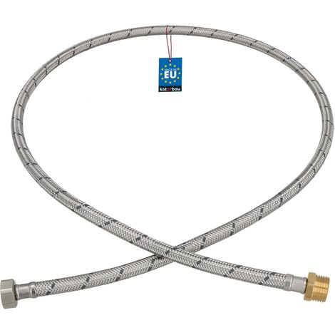 KOTARBAU® Flexible Robinet 1/2" x 1/2" - Flexible Eau - Tuyau Robinet 140 cm - Mâle x Femelle - Rallonge Robinet Cuisine Flexible - Acier Inoxydable - Tuyau Flexible Plomberie (1/4)
